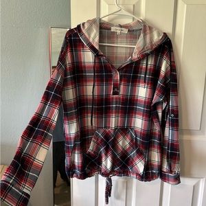 Quarter Button Flannel with Hood